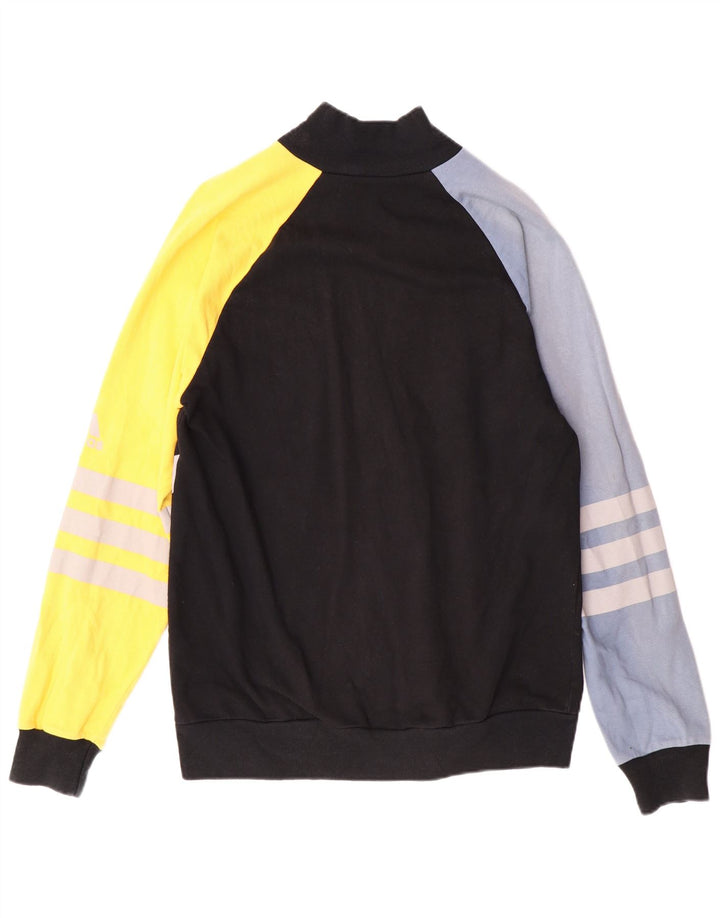 Adidas Hombre Gráfico Chándal Top Chaqueta Pequeña Negro Colorblock Algodón