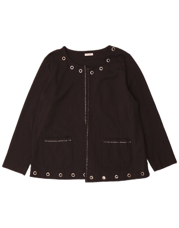 Fiorella Rubino Chaqueta tipo blazer abierta de gran tamaño para mujer UK 40 Mediano Negro