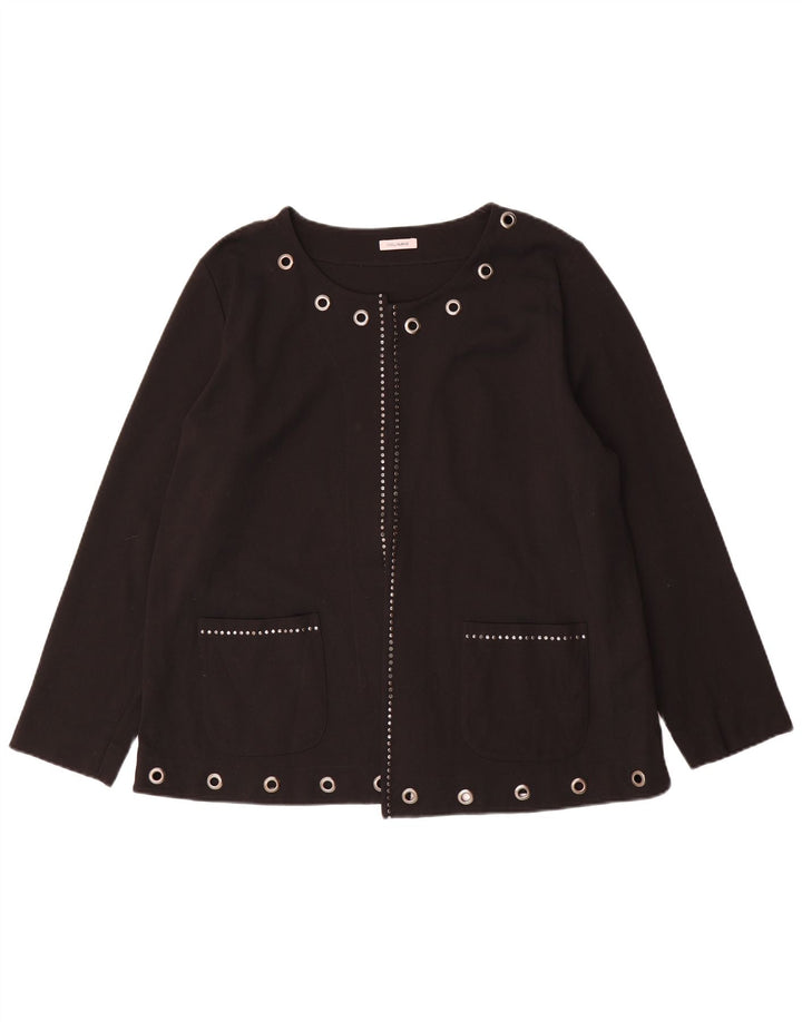 Fiorella Rubino Chaqueta tipo blazer abierta de gran tamaño para mujer UK 40 Mediano Negro