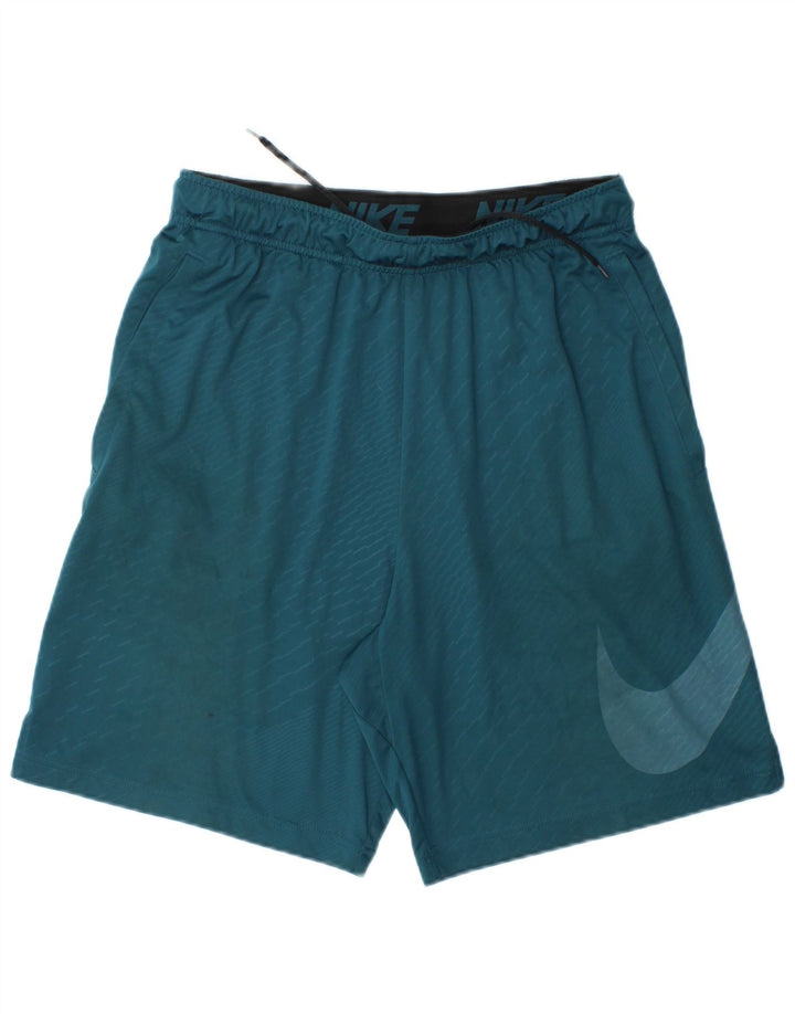 Nike Dri Fit Graphic - Pantalones cortos deportivos para hombre, poliéster a rayas, color azul medio