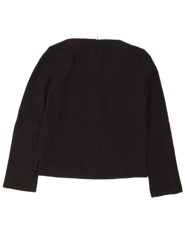 Zara Mujer Top Manga Larga UK 6 XS Negro Poliéster