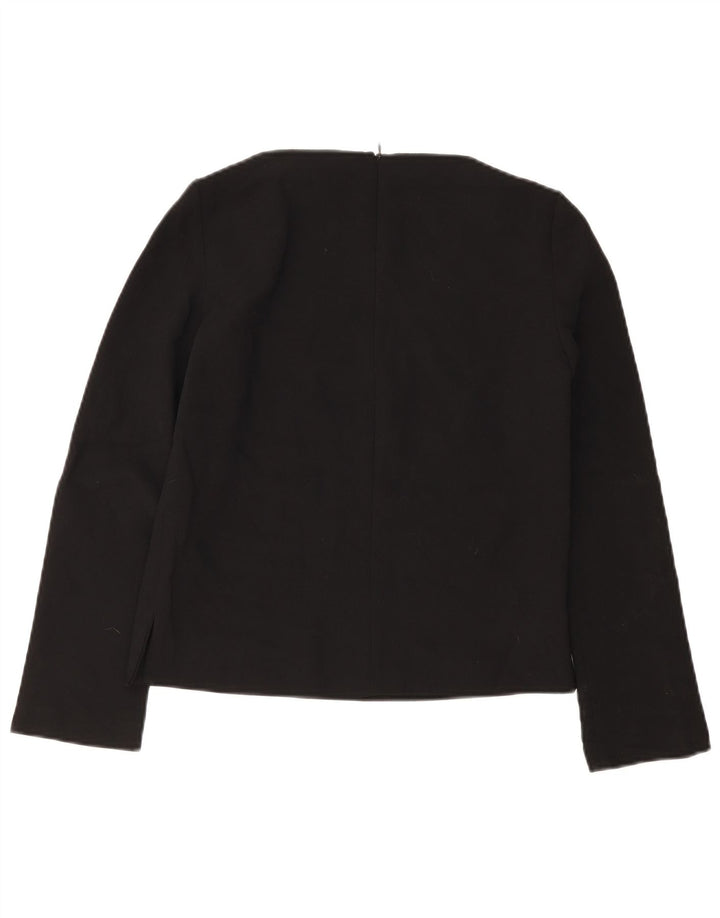 Zara Mujer Top Manga Larga UK 6 XS Negro Poliéster