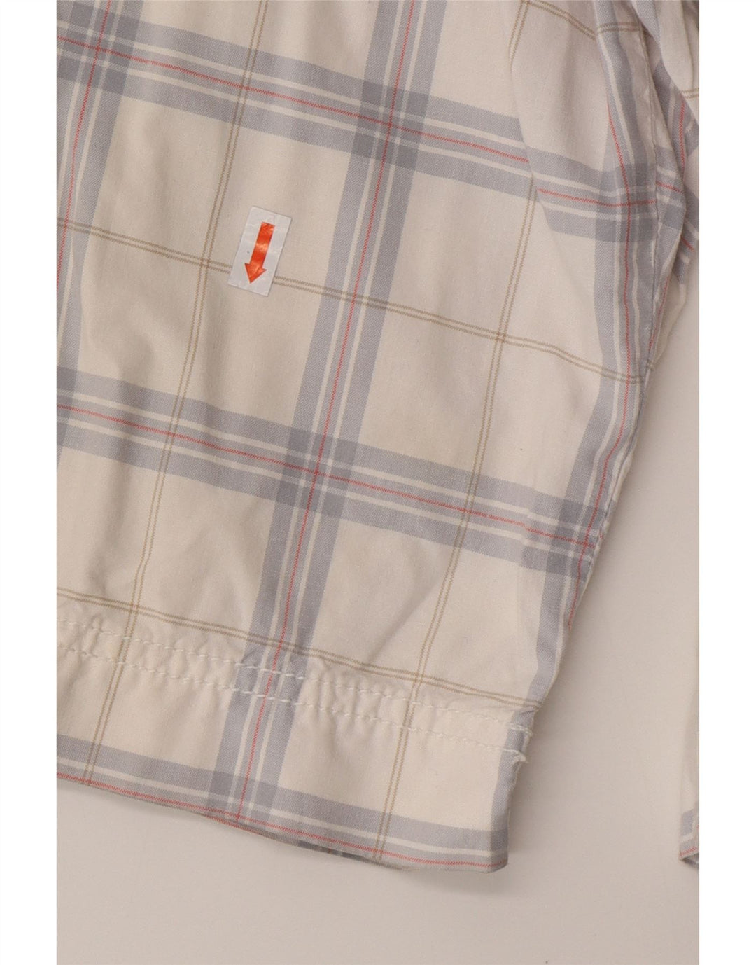 CALVIN KLEIN Shorts cargo para hombre W32 Algodón a cuadros blanco mediano