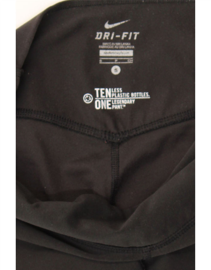 NIKE Womens Dri Fit Capri Leggings UK 10 Small  Black Polyester Vintage Nike and Second-Hand Nike from Messina Hembry 