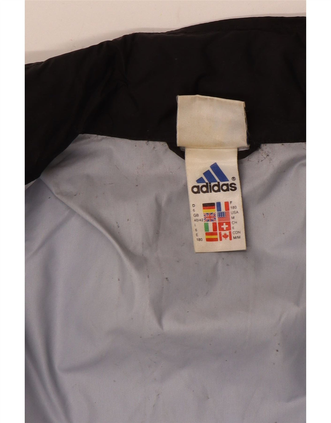 Adidas Chaqueta impermeable para hombre UK 40/42 Medium Black Colourblock Nylon