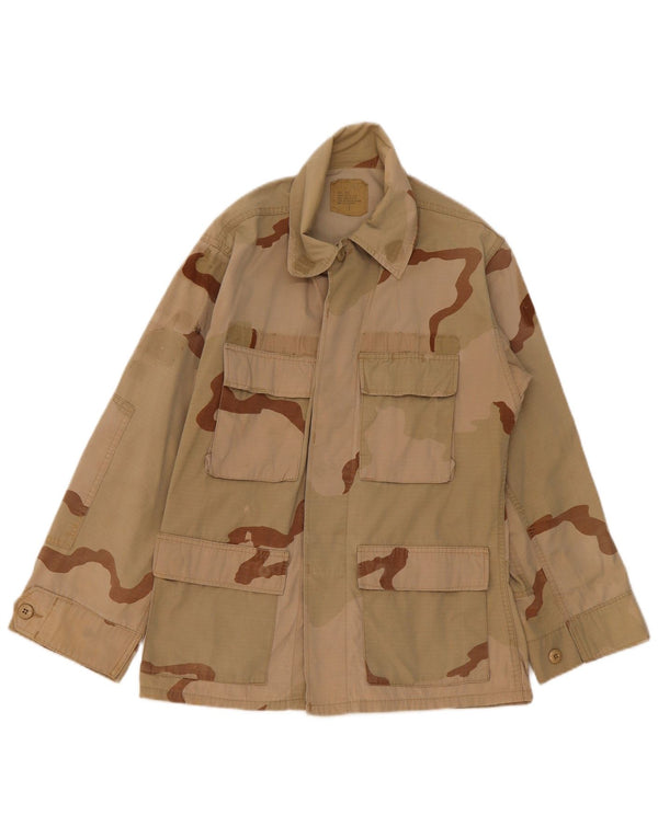 Vintage hombres chaqueta utilitaria Reino Unido 36 pequeño camuflaje caqui