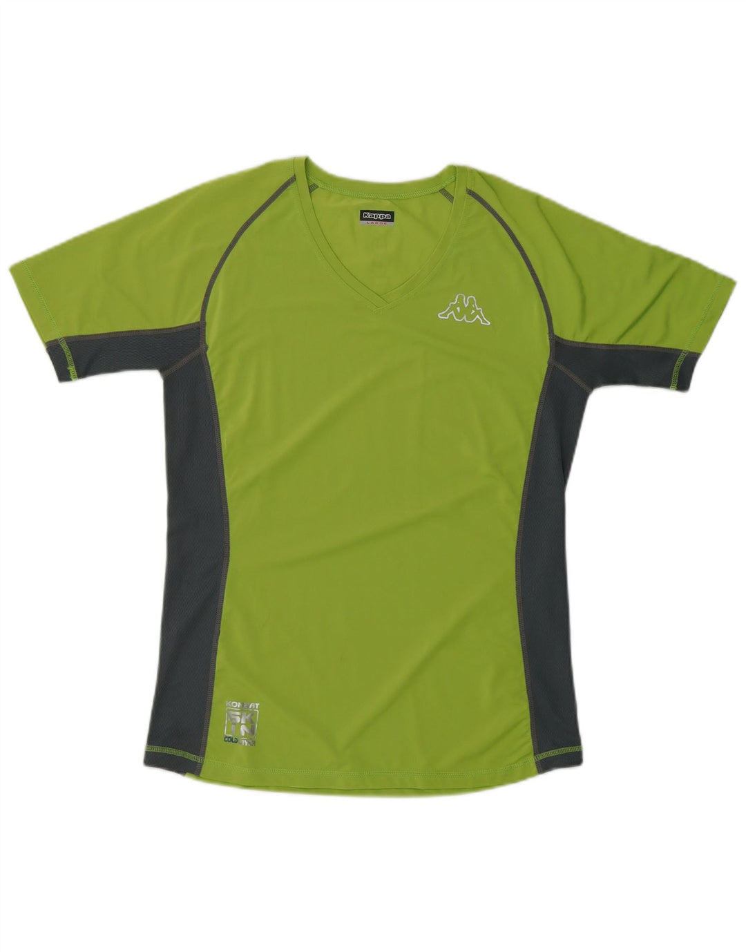 KAPPA Camiseta gráfica para mujer Top UK 40 Grande Verde Colorblock Poliéster