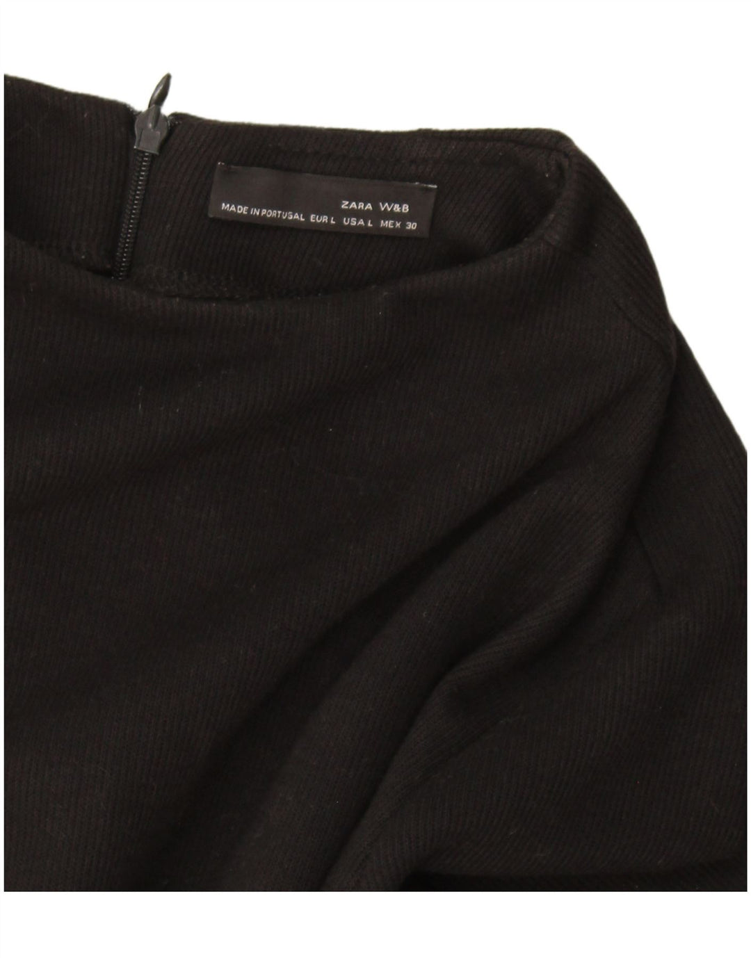 Zara Mujer Vestido Jersey Reino Unido 44 Grande Negro