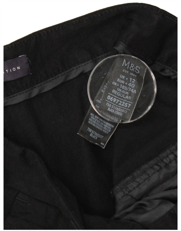 Marks & Spencer Pantalones cortos ajustados para mujer UK 12 Medium W30 L24 Negro