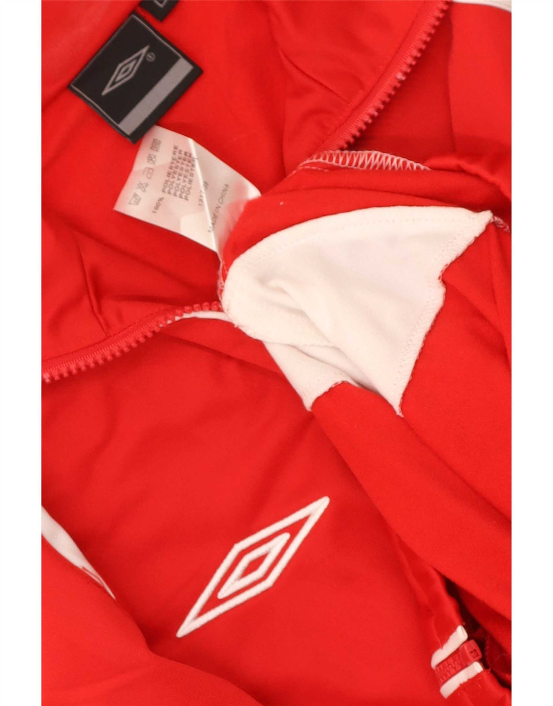 Umbro Hombre Chándal Top Chaqueta Grande Rojo Colorblock Poliéster