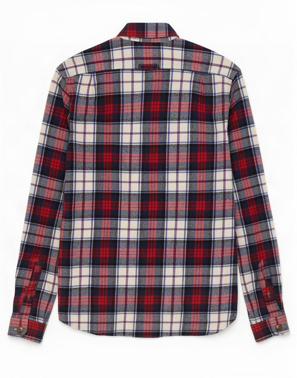 Superdry Camisa De Franela De Corte Clásico De Algodón A Cuadros Azul Marino Pequeño