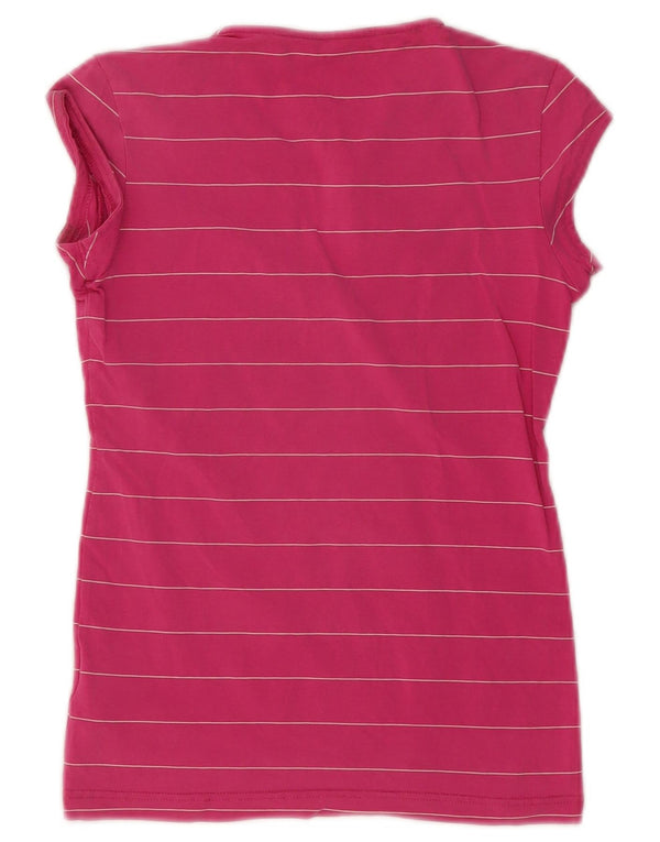 Nike Camiseta Mujer Top UK 8 Small Rosa Rayas Algodón