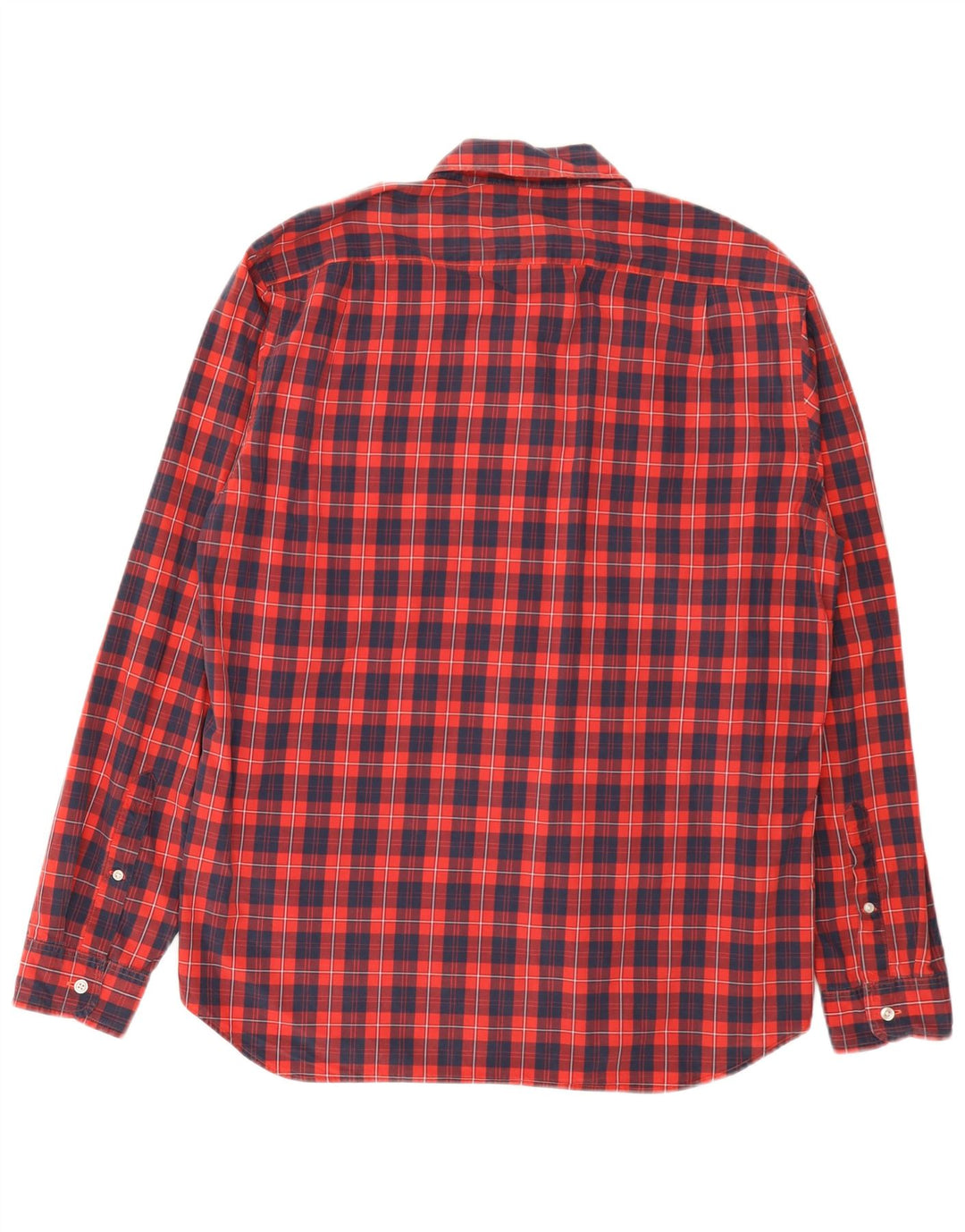 J. CREW Camisa para hombre talla 16 1/2 grande algodón a cuadros rojos