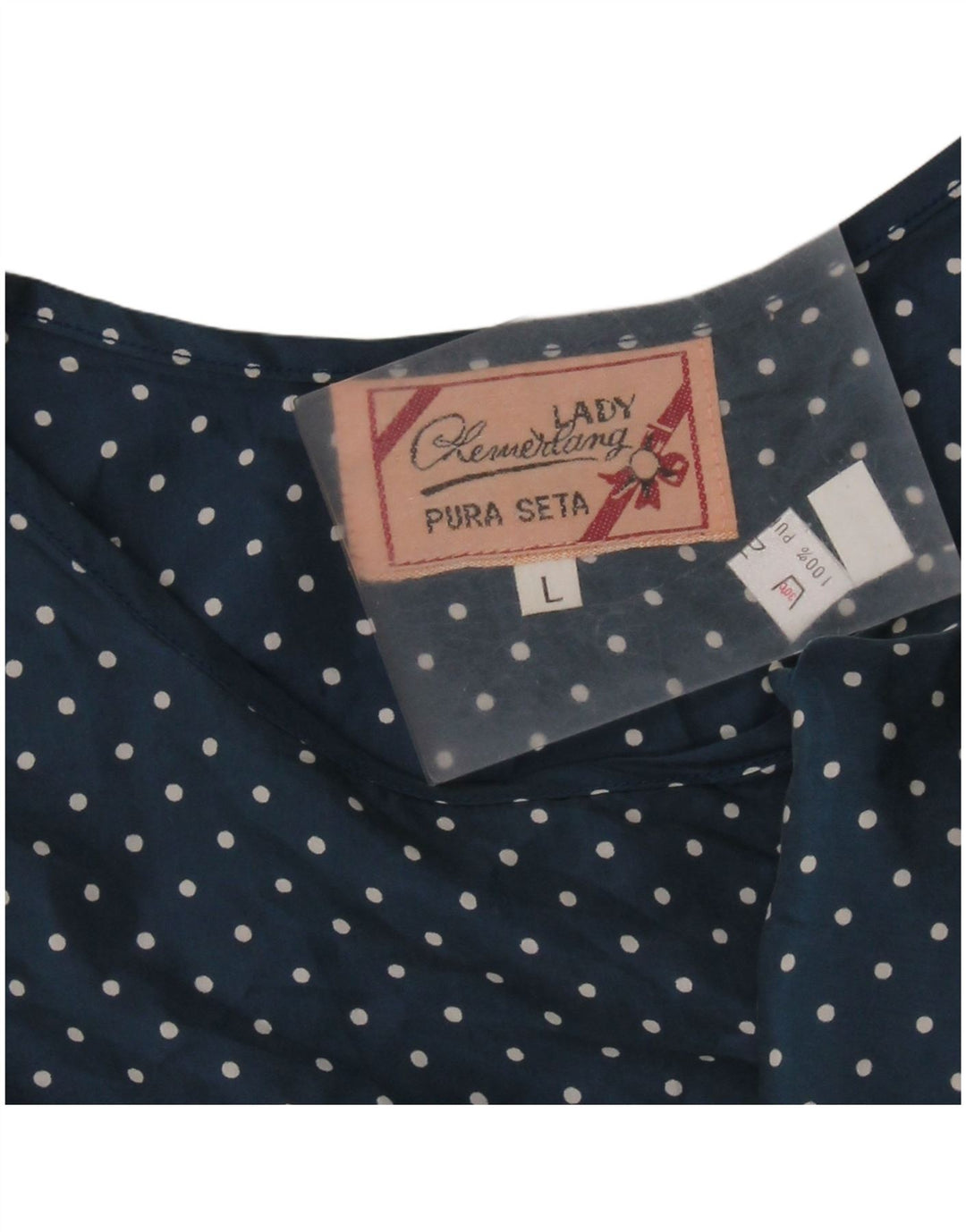 VINTAGE Mujer Crop Sin Mangas Blusa Top Reino Unido 14 Grande Azul Marino Manchado