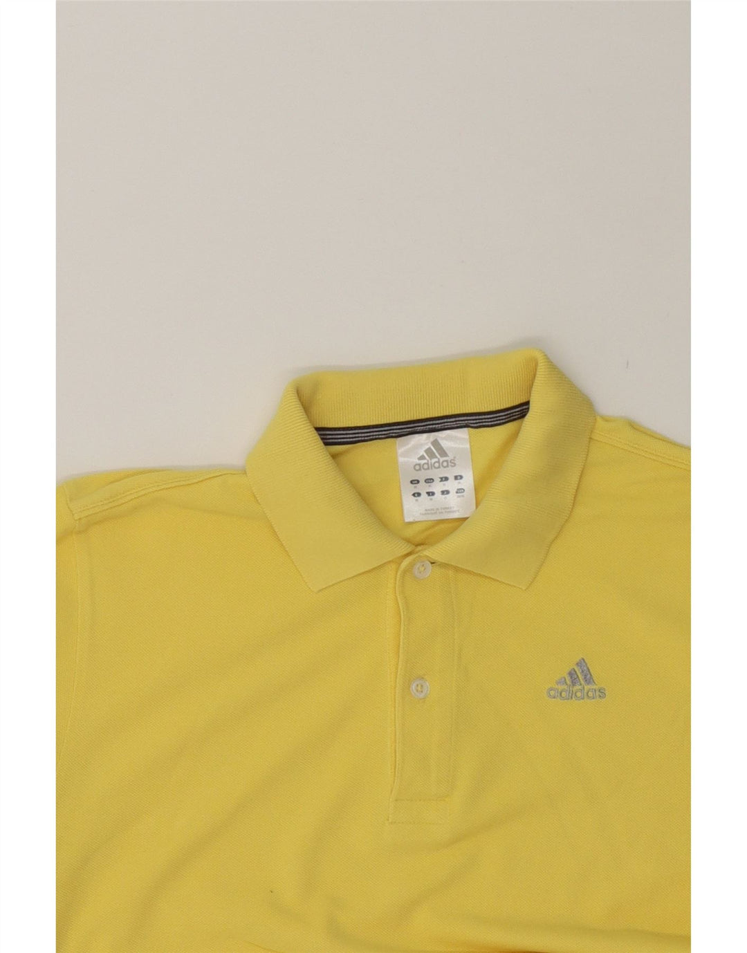 ADIDAS Mens Polo Shirt Medium Yellow Cotton Vintage Adidas and Second-Hand Adidas from Messina Hembry 