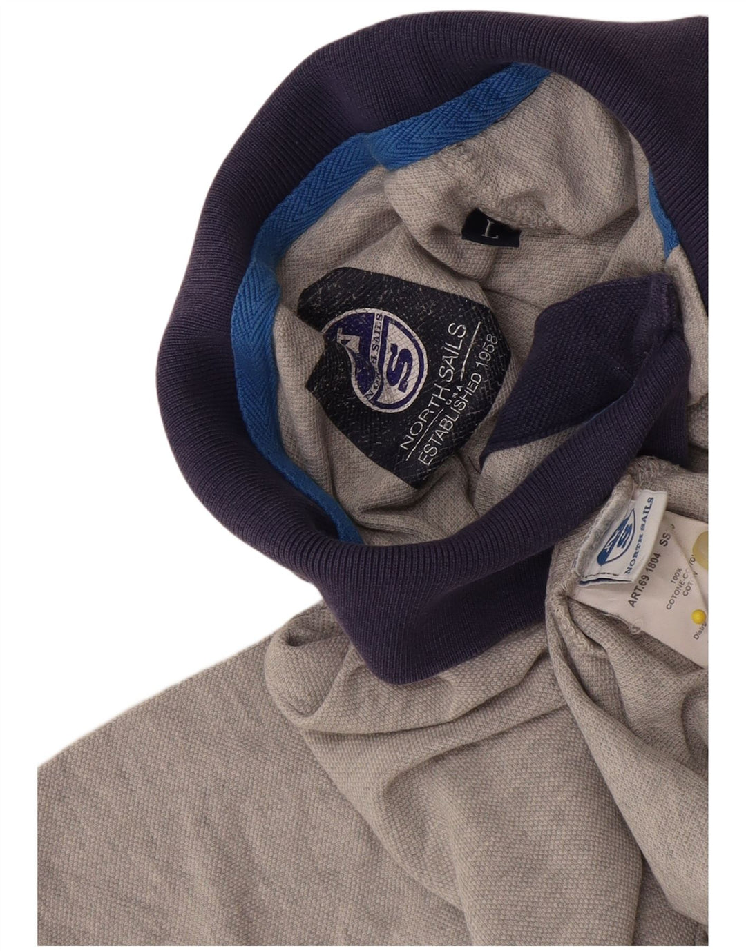 Polo North Sails para hombre de algodón con bloques de color gris grande