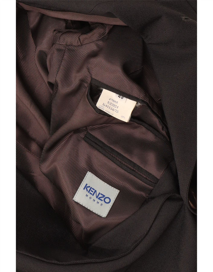 KENZO Chaqueta tipo blazer de 3 botones para hombre IT 48 Lana azul marino mediana