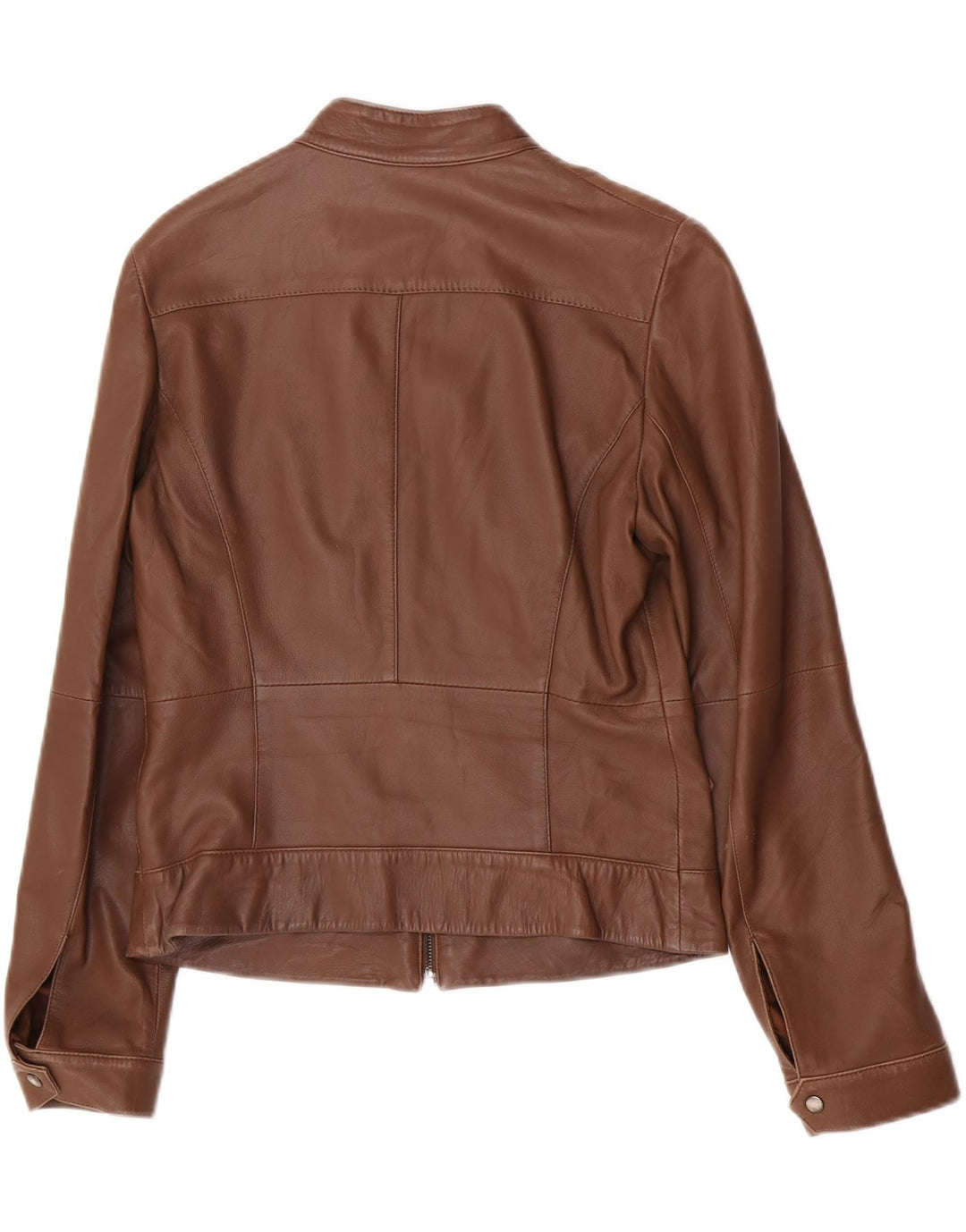 Penny Black Chaqueta de cuero para mujer UK 12 Piel de cordero marrón medio