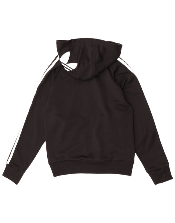 Adidas Mujer Graphic Zip Sudadera con capucha IT 40 Pequeño Poliéster Negro