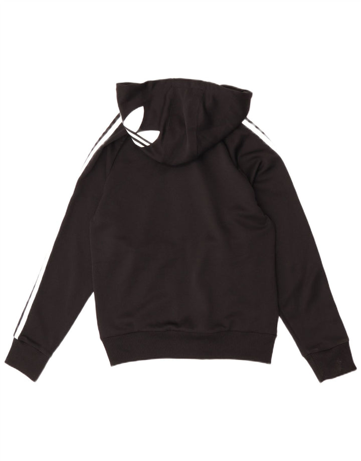 Adidas Mujer Graphic Zip Sudadera con capucha IT 40 Pequeño Poliéster Negro