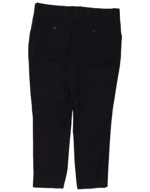 Reiss Pantalones informales ajustados para mujer UK 18 XL W40 L29 Lana negra