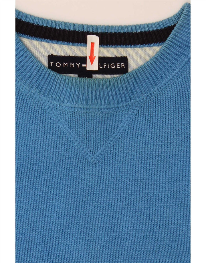 Tommy Hilfiger Jersey de cuello redondo para hombre de algodón azul medio