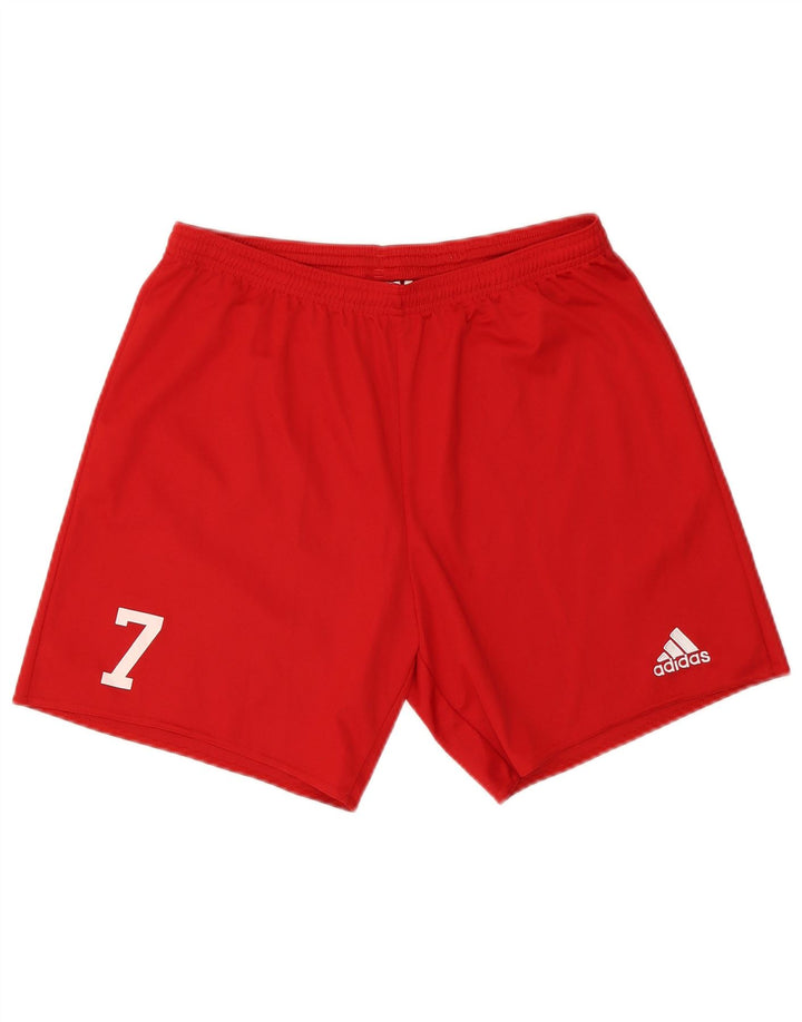 Adidas Mens Climalite Graphic Sport Shorts Grande Rojo Poliéster