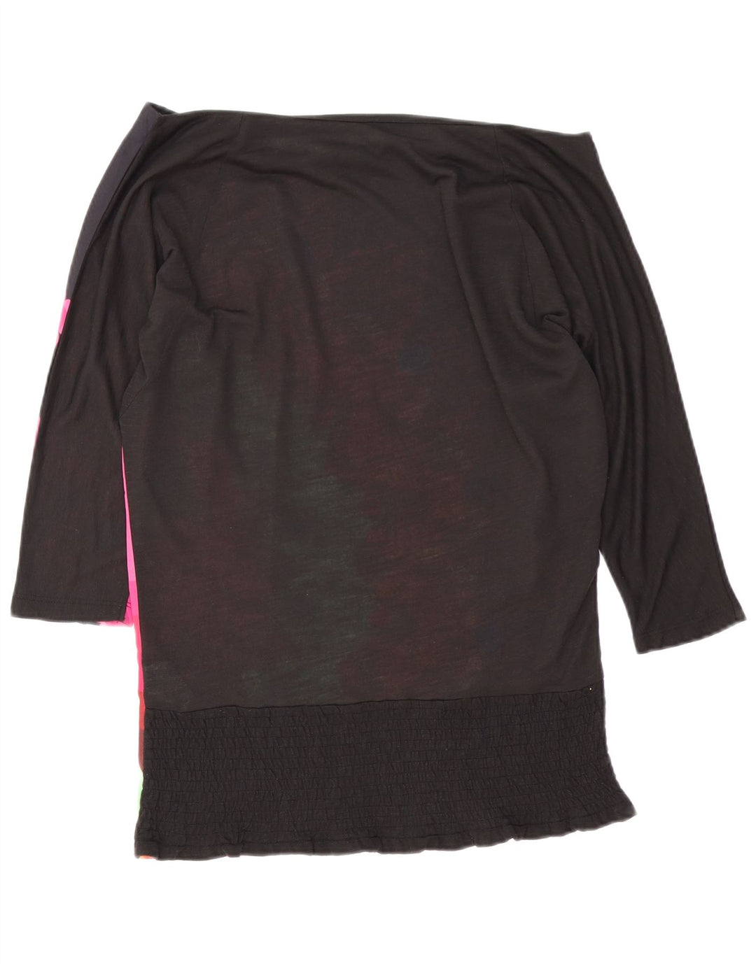 Desigual Top con hombros descubiertos y gráfico extragrande para mujer UK 10 Small Black