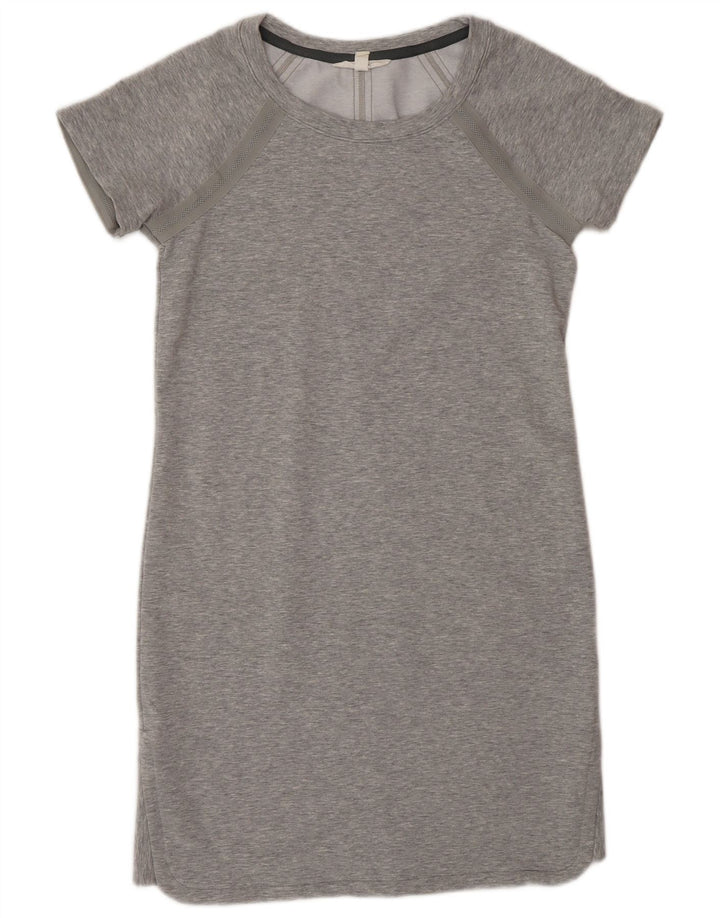 Athleta Vestido tipo camiseta para mujer UK 10 Pequeño Poliéster moteado gris