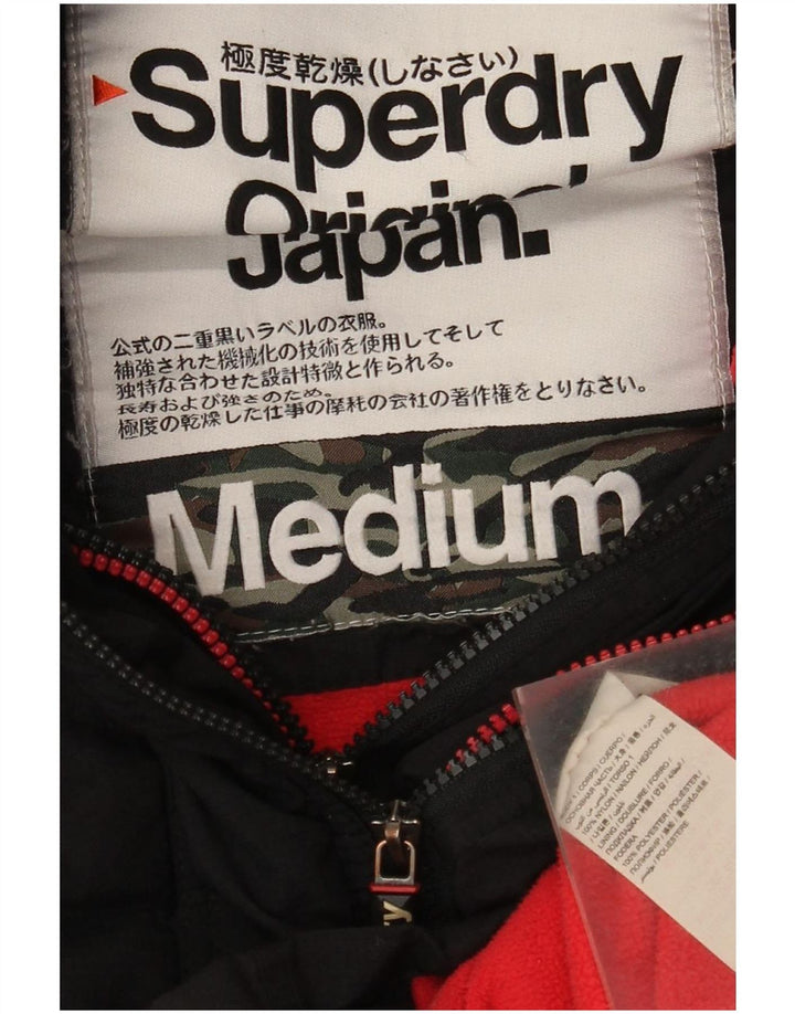 Superdry Chaqueta Cortavientos Con Capucha Gráfica Para Mujer UK 44 Medium Black Nylon