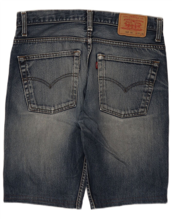 LEVI'S Mens 507 Shorts De Mezclilla W33 Algodón Azul Medio