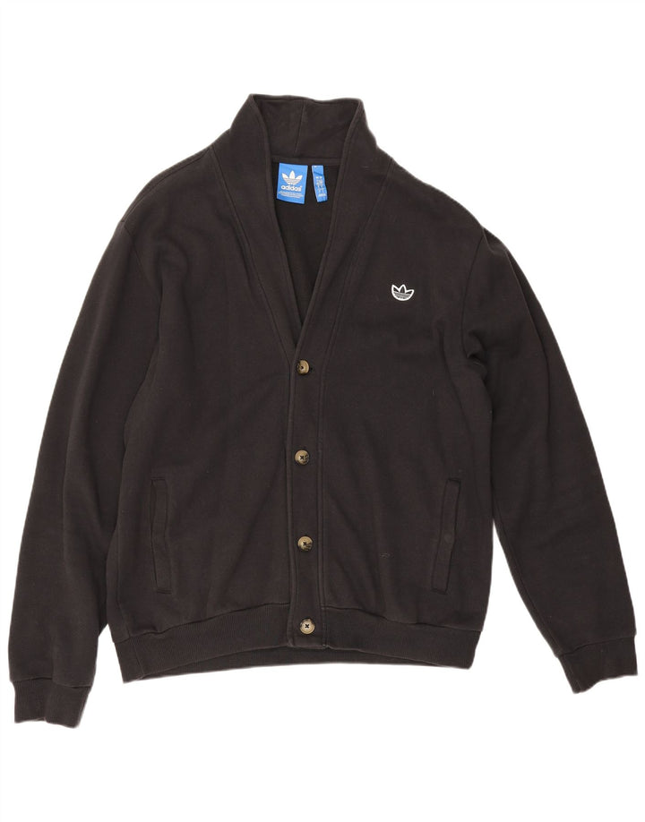 Adidas - Chaqueta de chándal para hombre, talla grande, algodón negro