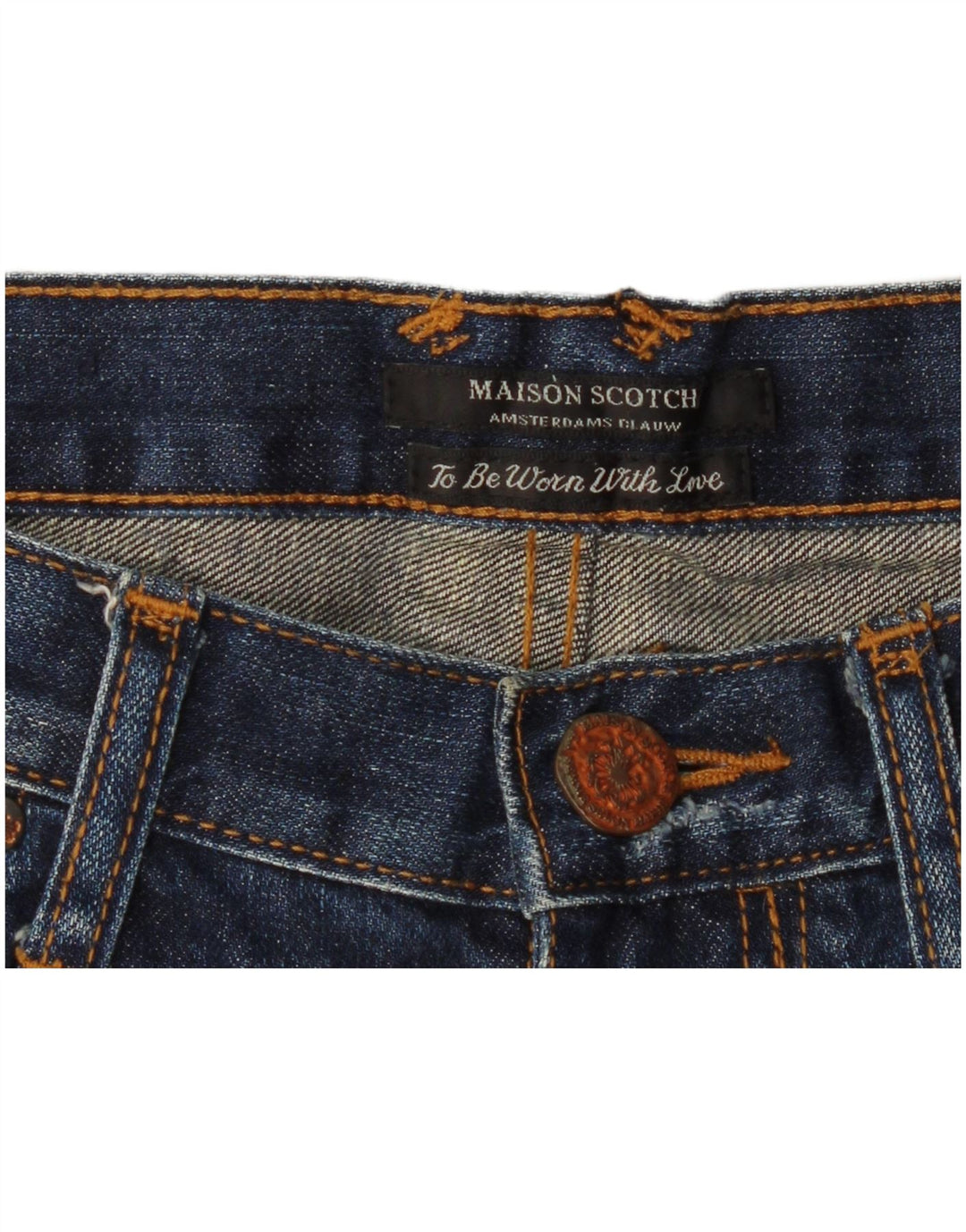 Pantalones cortos de mezclilla desgastados para mujer Maison Scotch W32 Azul medio