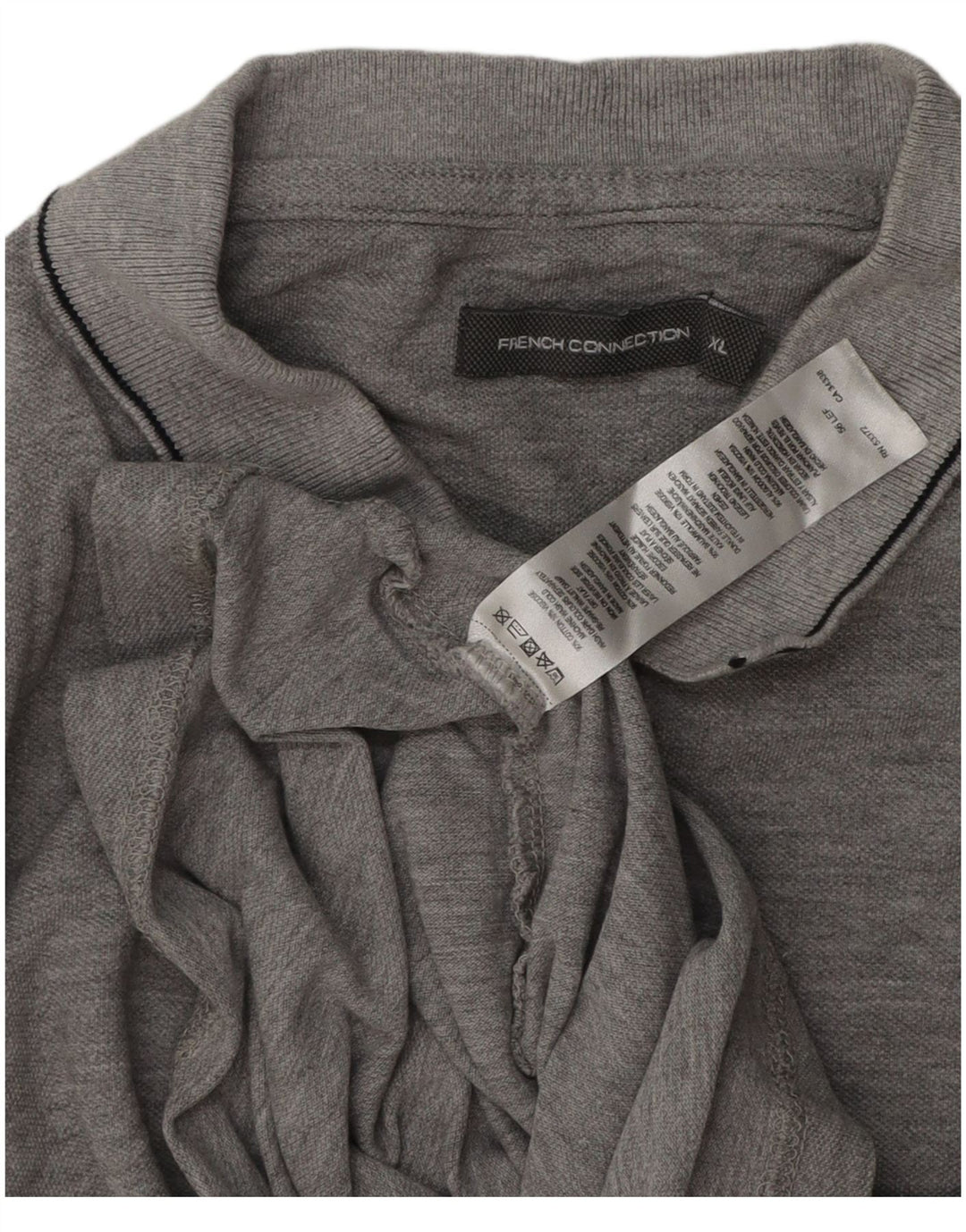 French Connection Polo para hombre XL de algodón moteado gris
