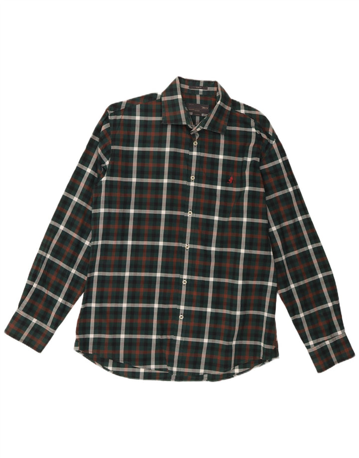 Marlboro Classics Camisa A Cuadros Para Hombre Algodón A Cuadros Verde Grande