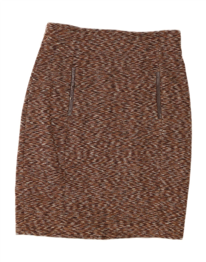 CALVIN KLEIN Falda lápiz para mujer grande W32 Poliéster moteado marrón