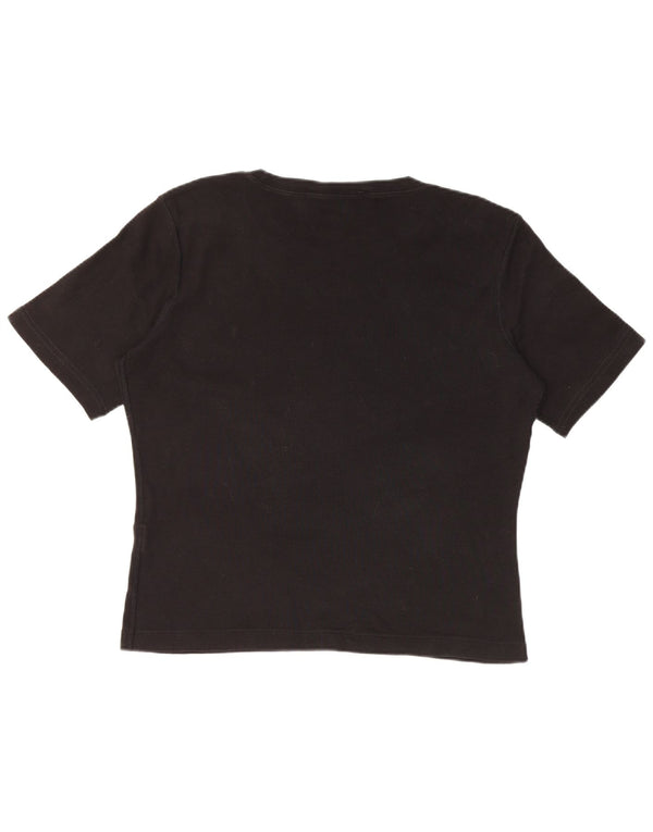 RALPH LAUREN Camiseta corta para mujer UK 40 XL Algodón negro