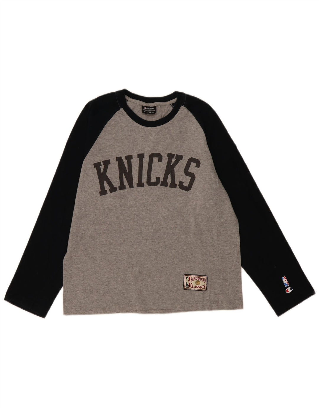 CHAMPION Camiseta gráfica New York Knicks de manga larga para mujer UK 40 Gris medio