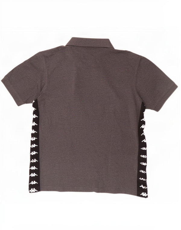 Kappa Polo Gráfico Para Hombre De Algodón Con Bloques De Color Gris Grande