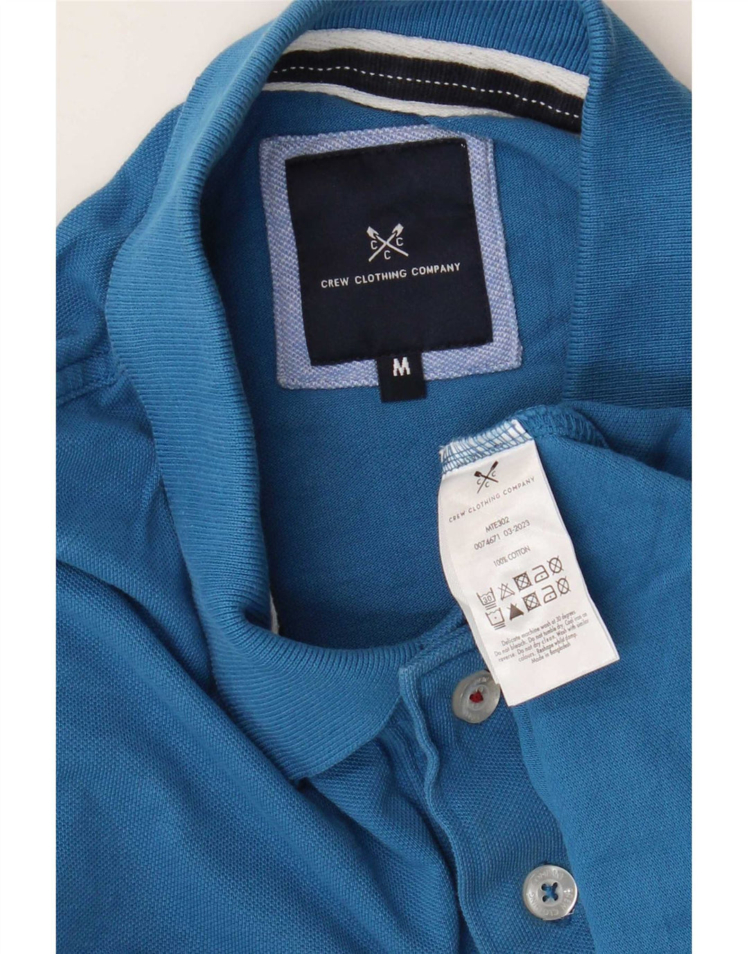 Crew Clothing Polo para hombre de algodón azul medio