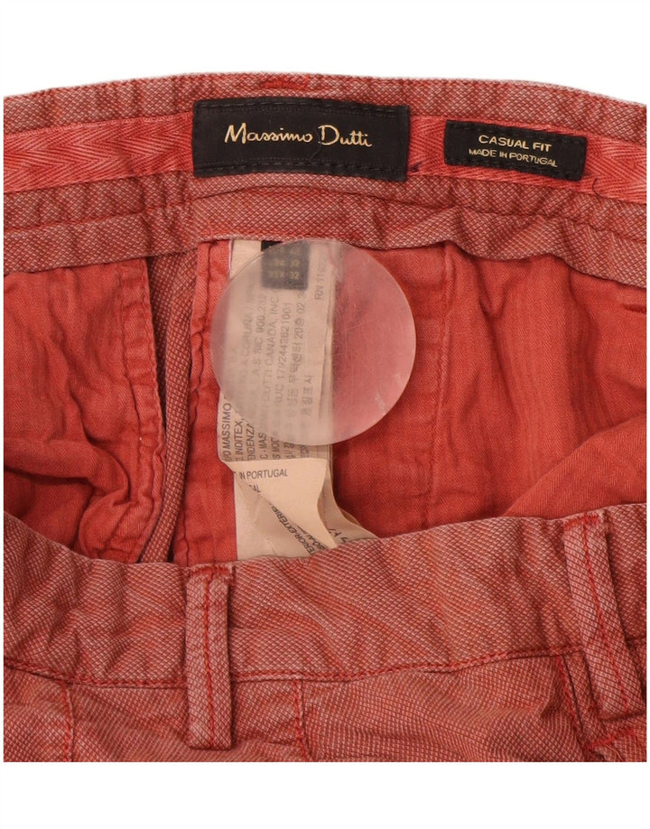 MASSIMO DUTTI Pantalones chinos de corte casual para hombre EU 42 Large W32 L32 Rojo