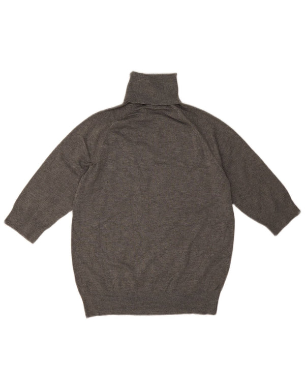 Zara Suéter tipo jersey con cuello vuelto y manga 3/4 para mujer UK 40 Gris medio