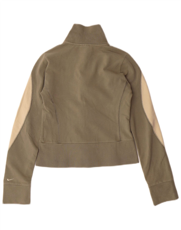 NIKE Chaqueta corta de chándal para mujer UK 8/10 Small Beige Colorblock