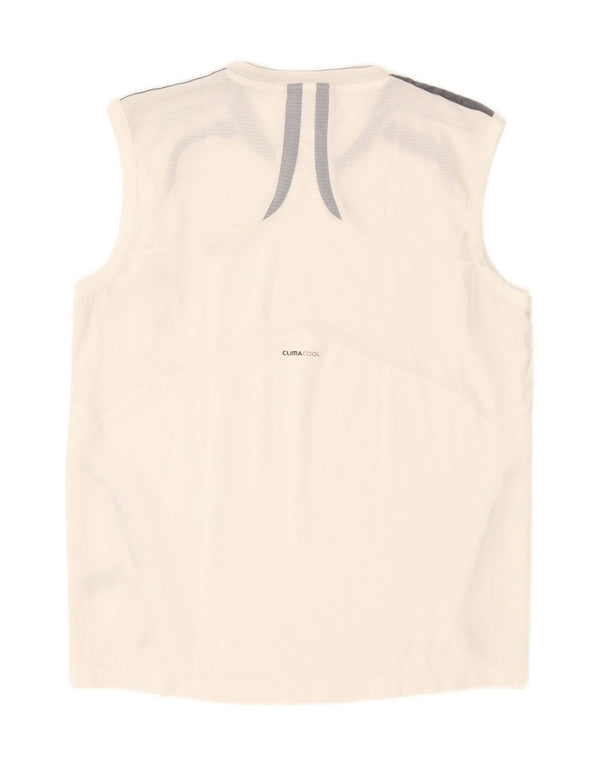 Adidas Mens Climalite Vest Top Grande Blanco Colorblock Poliéster