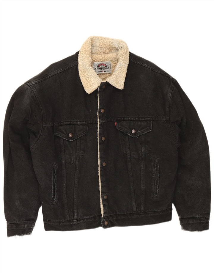 Levi's Chaqueta vaquera Sherpa para hombre Reino Unido 38 Mediana Negra