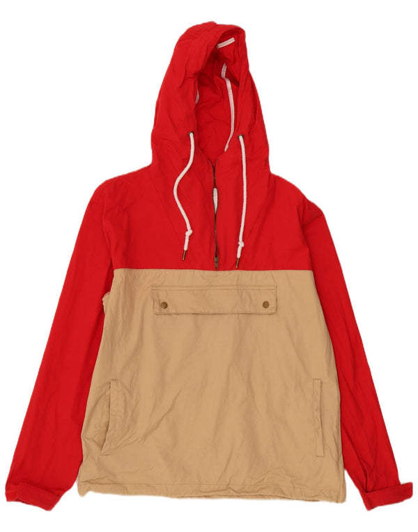Flatbush Chaqueta Anorak con capucha para mujer UK 46 Grande Rojo Colorblock Algodón