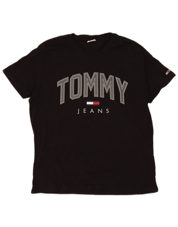 Tommy Hilfiger Camiseta gráfica para hombre Top XL Algodón negro