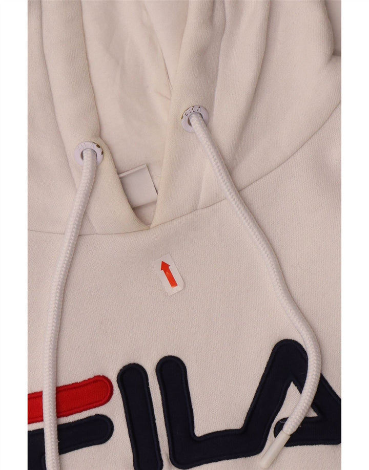 FILA Sudadera con capucha gráfica para hombre XL Algodón blanco