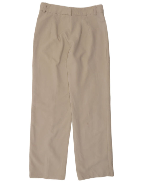 Zara Mujer Pantalón Casual Recto De Talle Alto Grande W30 L32 Viscosa Beige