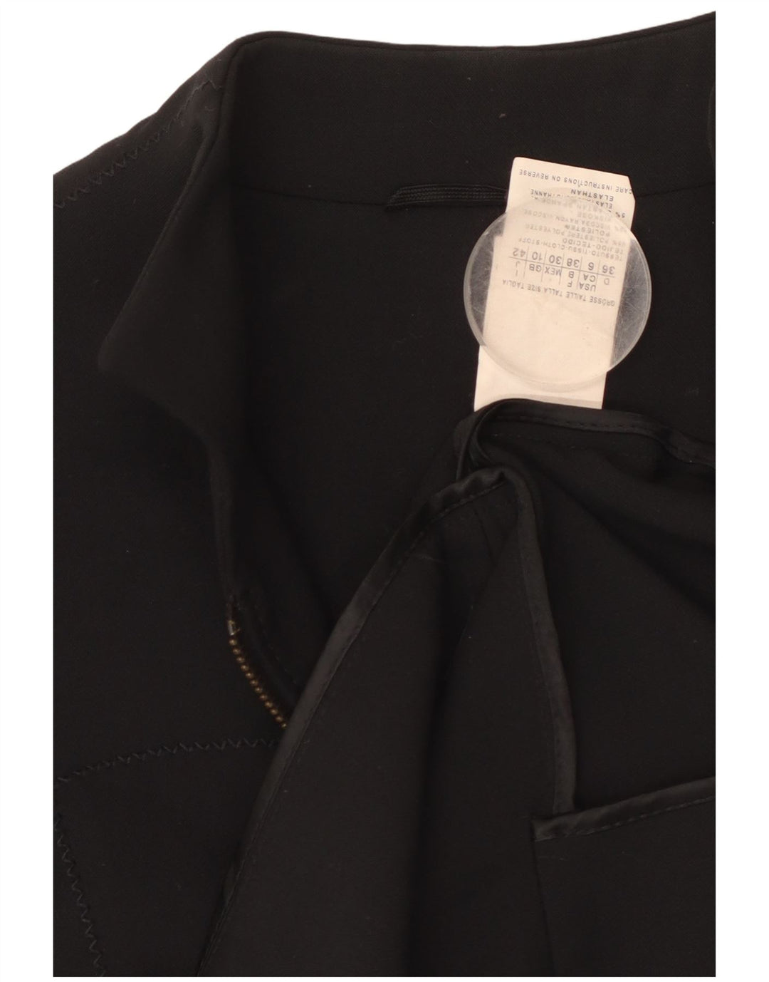 VINTAGE Chaqueta Blazer para Mujer Reino Unido 10 Pequeño Poliéster Negro